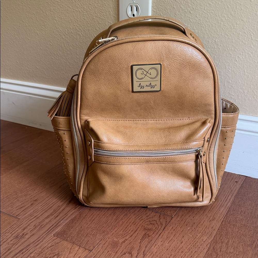 Itzy Ritzy Tan Leather Baby Bag